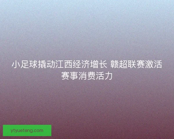 小足球撬动江西经济增长 赣超联赛激活赛事消费活力